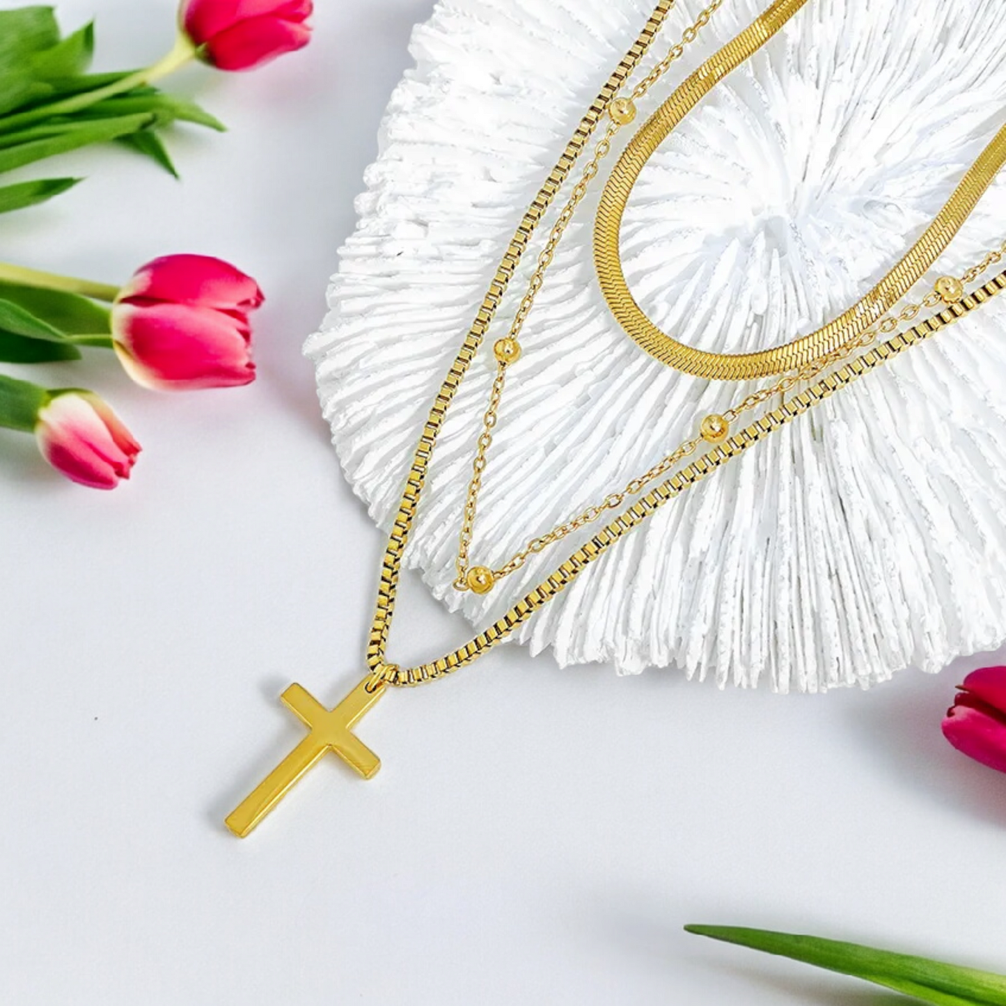 Streetweare Cross Layered Necklace