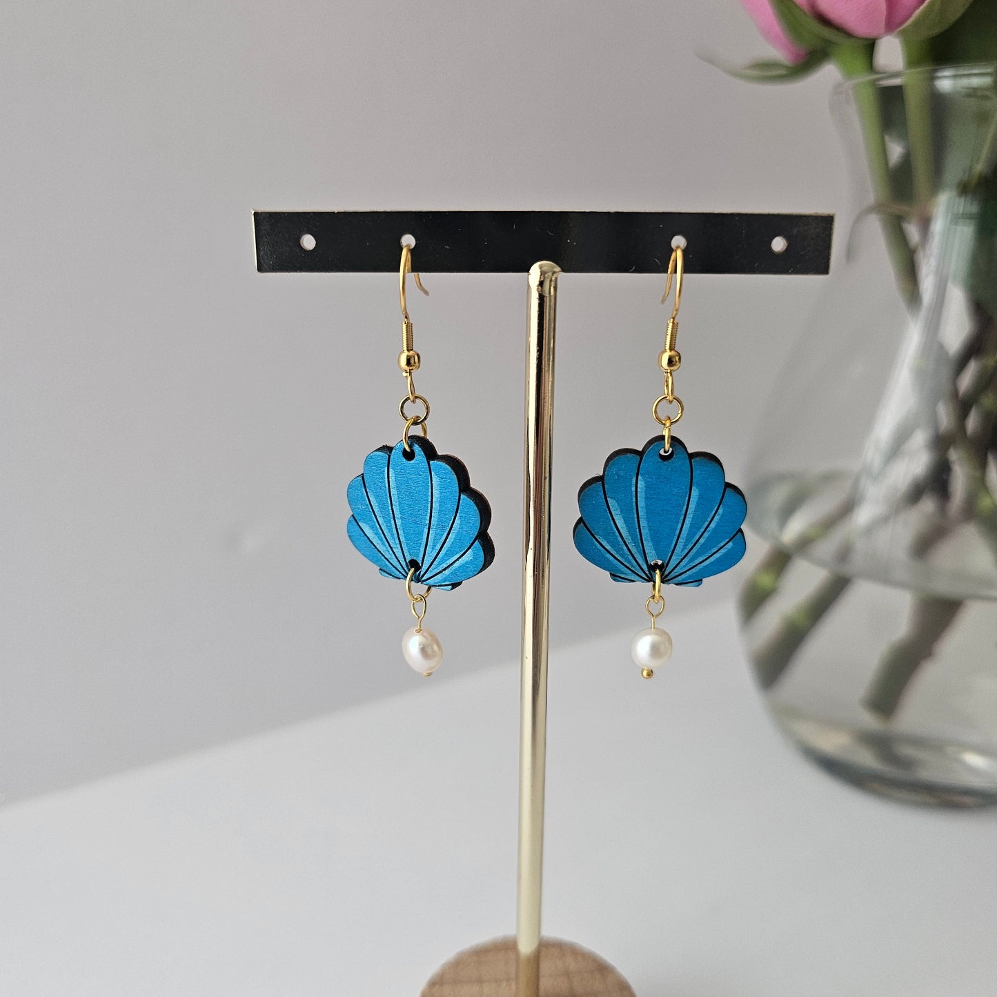 Seashell Pearl Earrings