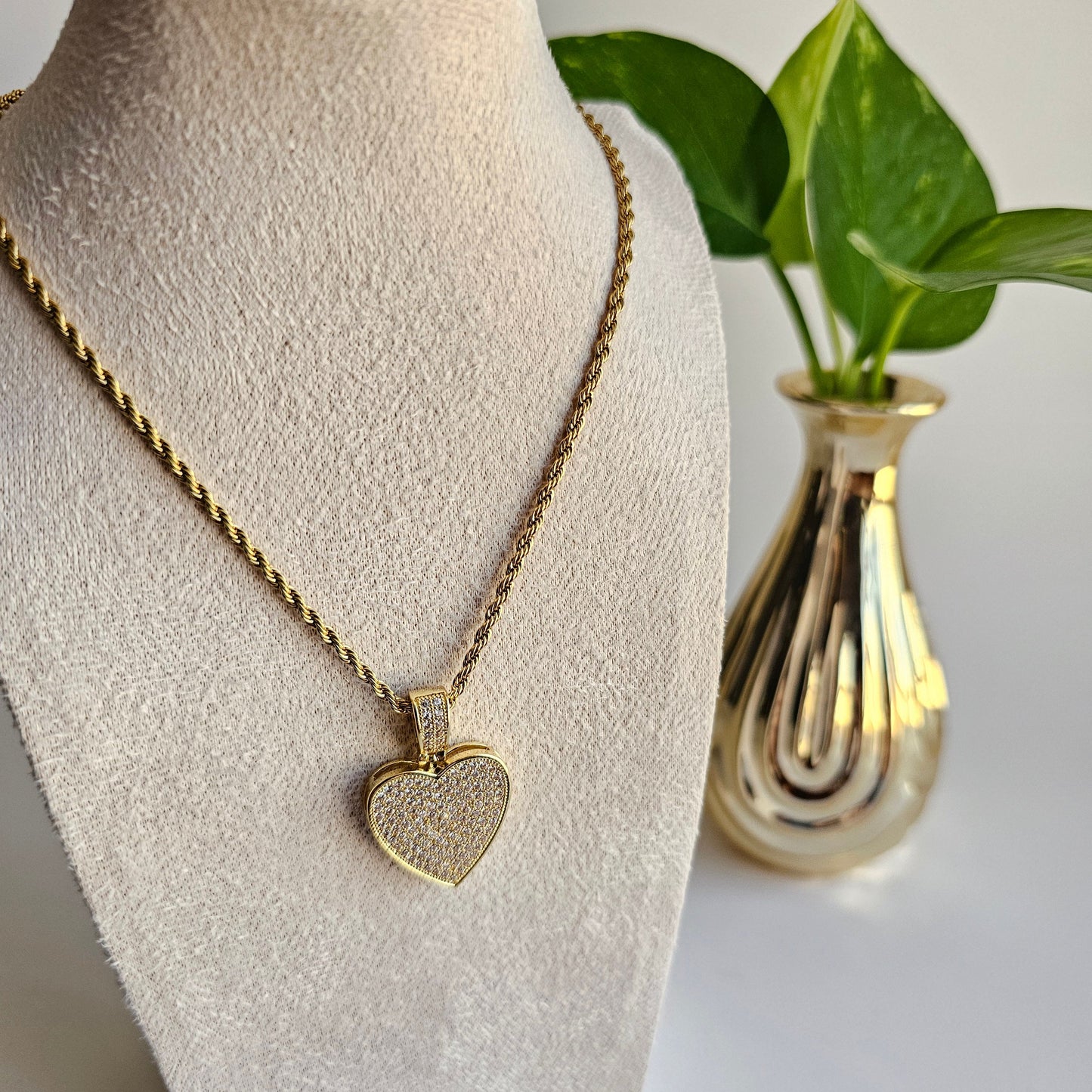 Pave Heart Necklace