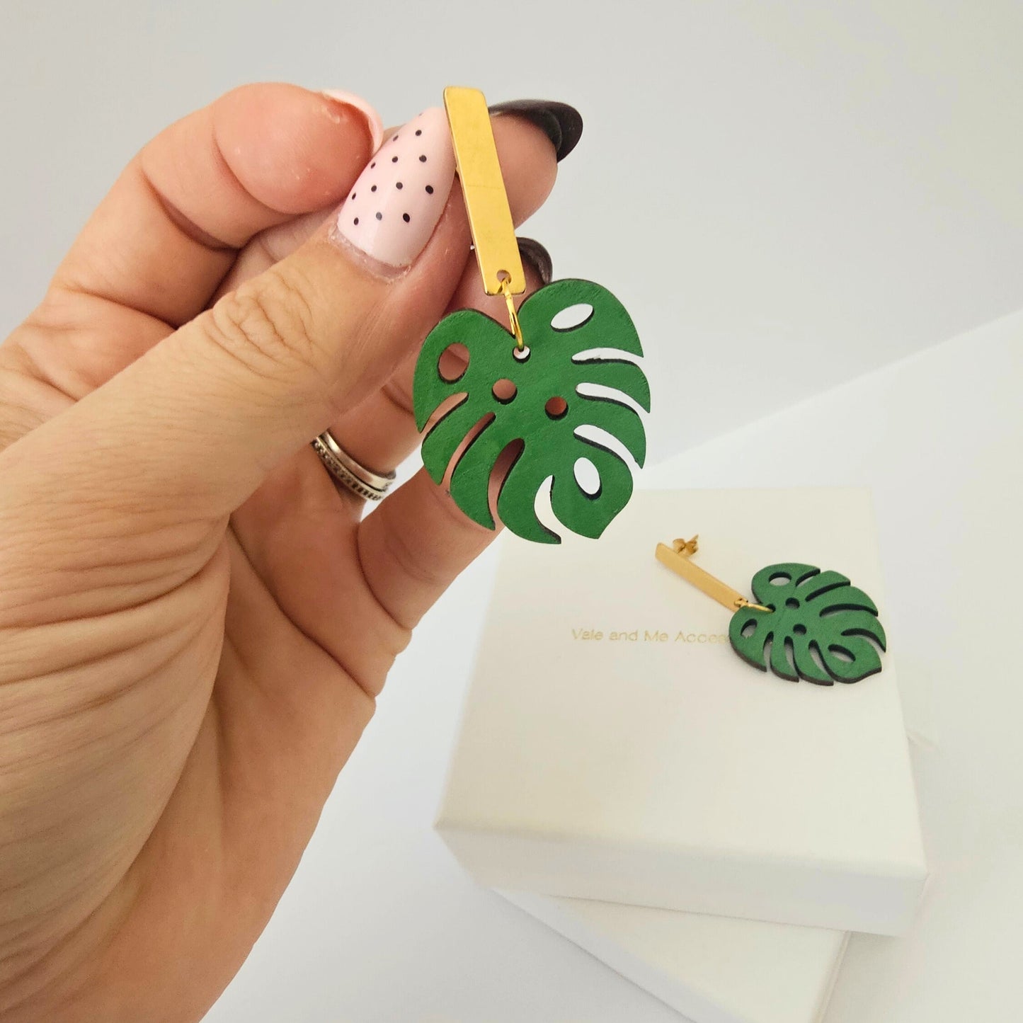 Monstera Leaf Drop Earrings