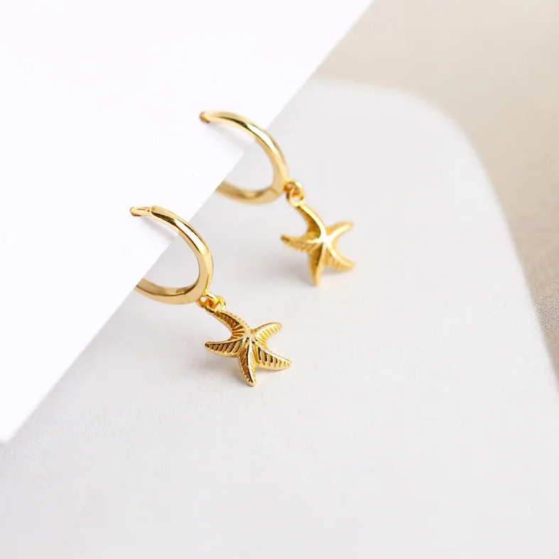 Starfish Huggie Hoops