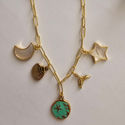 Aqua Charm Necklace