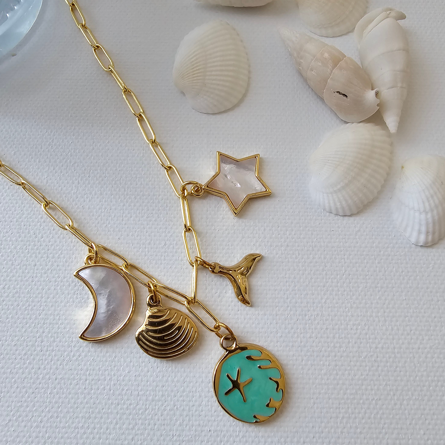 Aqua Charm Necklace