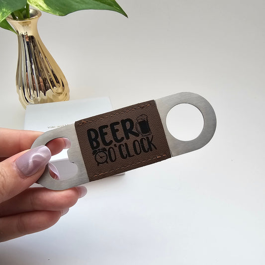 Laser engraved beer bottle opener