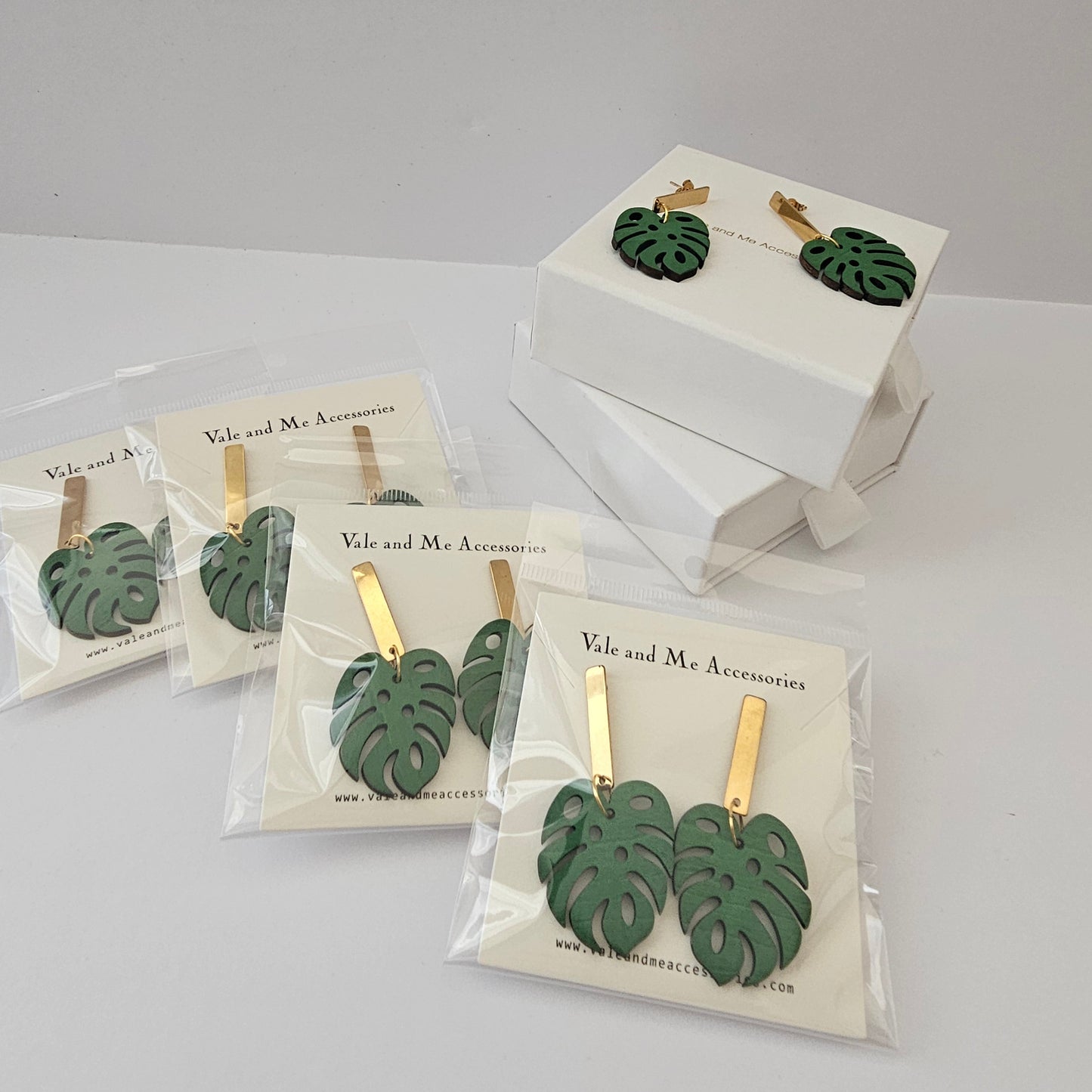 Monstera Leaf Drop Earrings