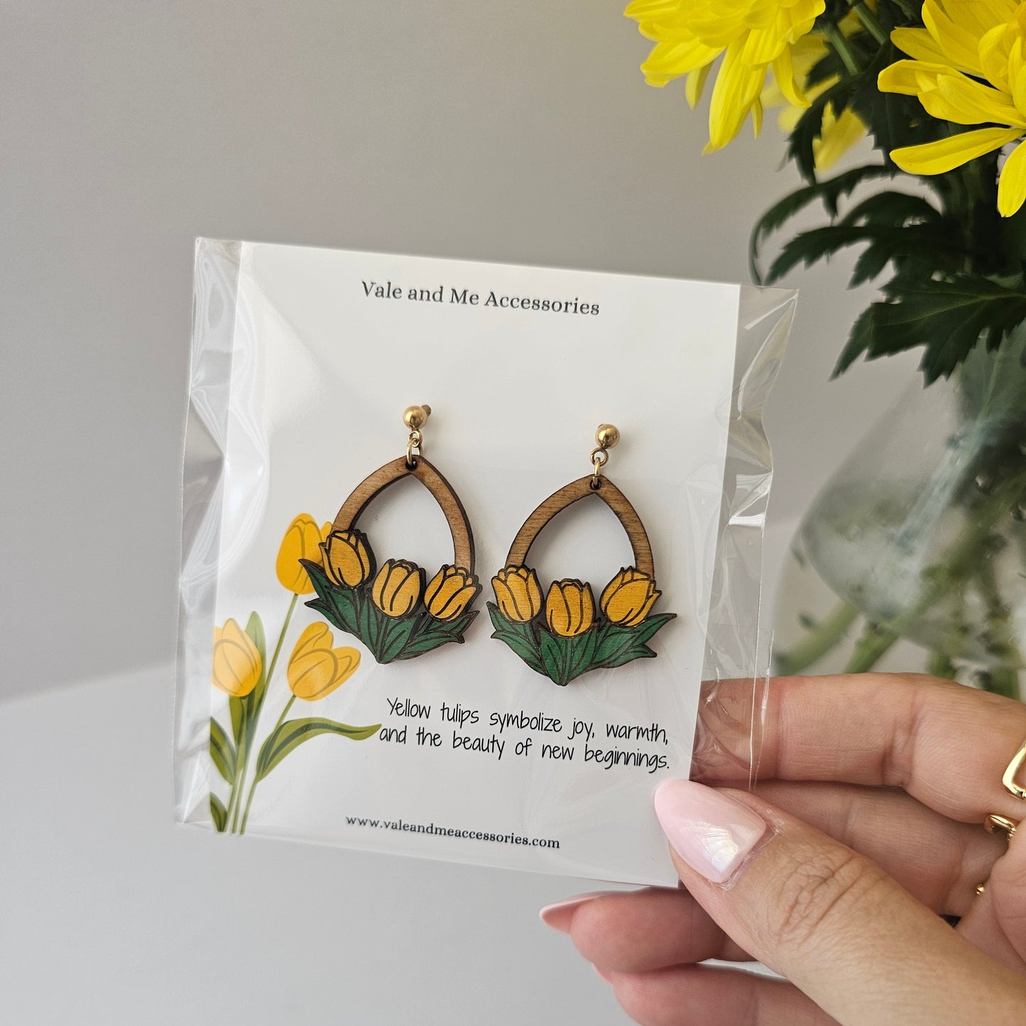 Yellow Tulip Earrings
