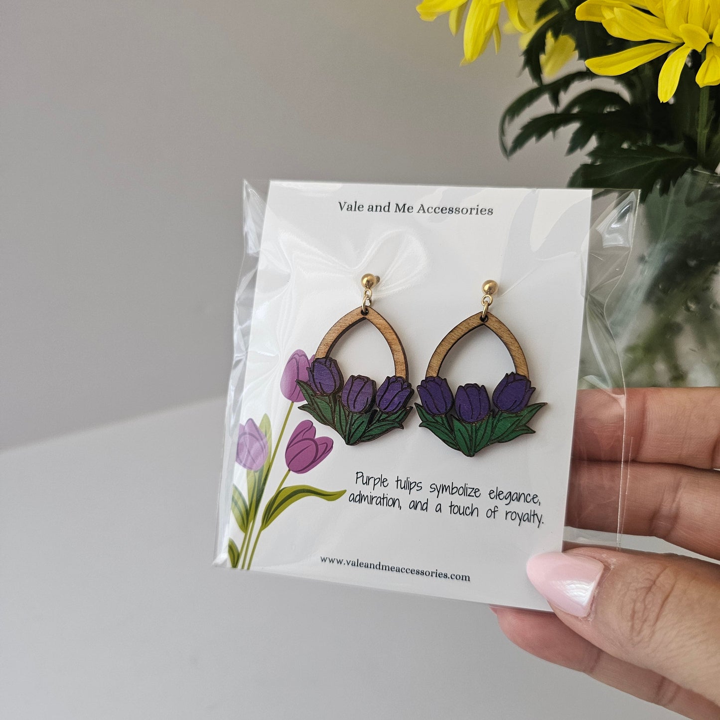 Purple Tulip Earrings