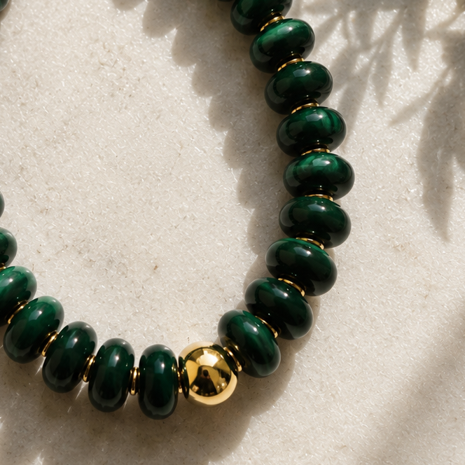 Deep Green Bead Necklace