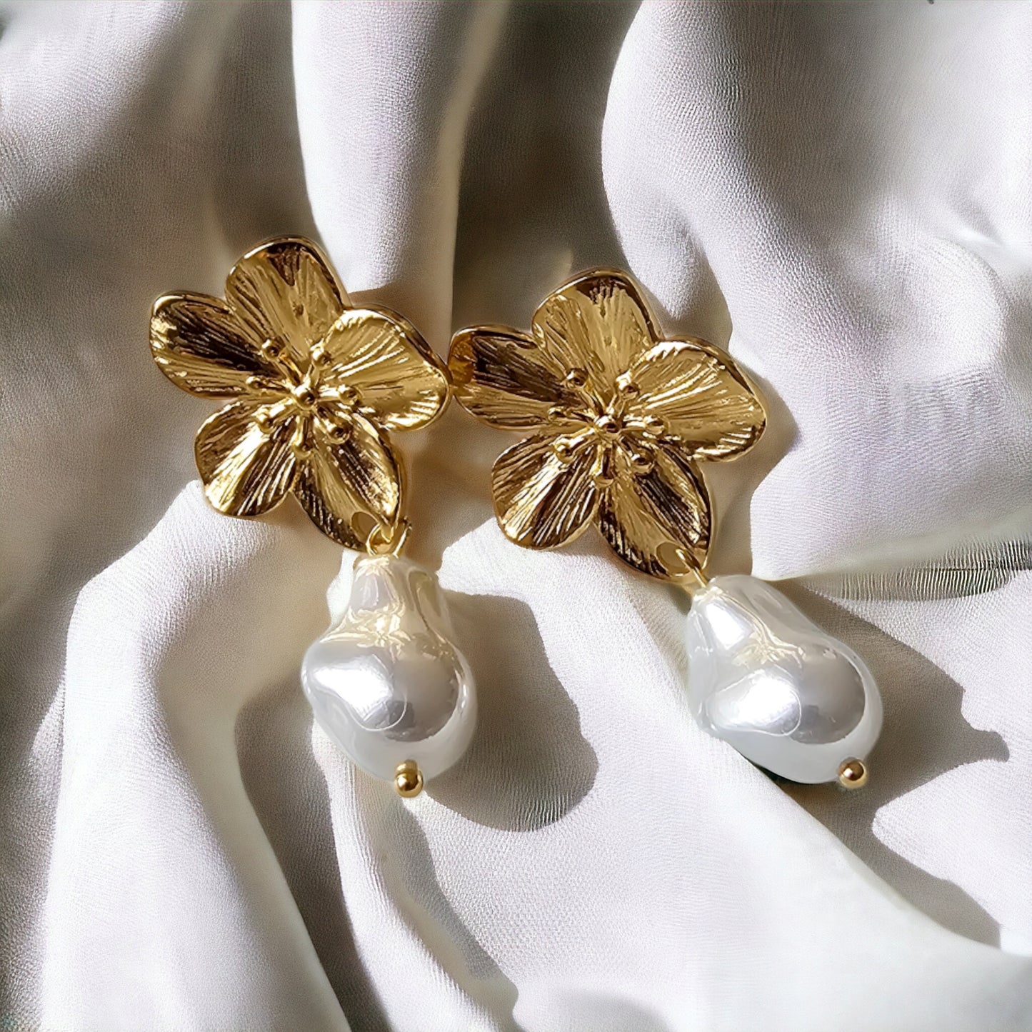 Pearl Flower Earrings