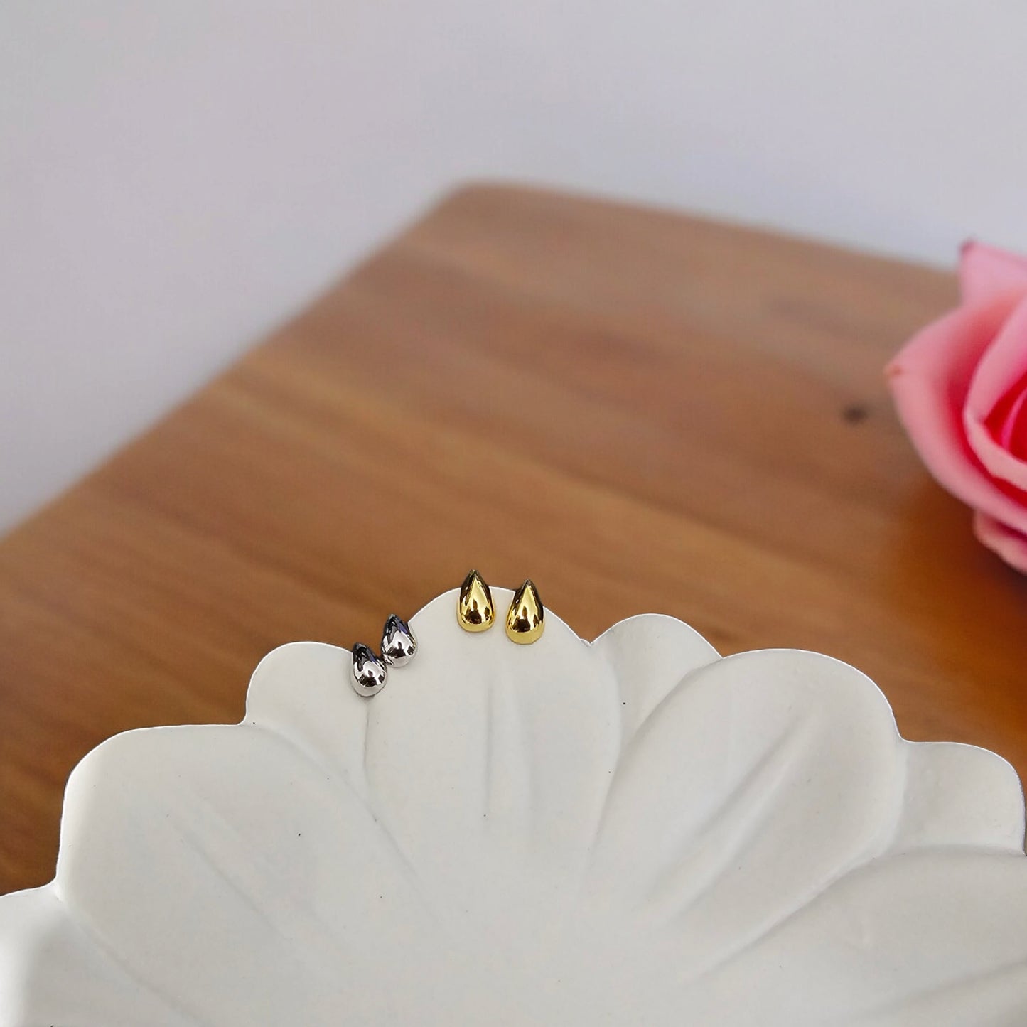 Small Teardrop Stud Earrings