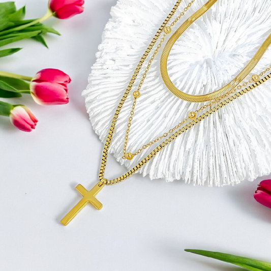 Streetweare Cross Layered Necklace