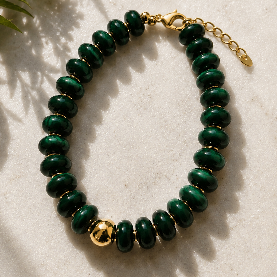 Deep Green Bead Necklace