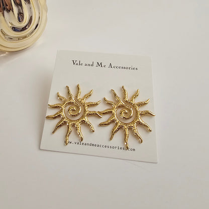 Spiral Sun Stud Earrings