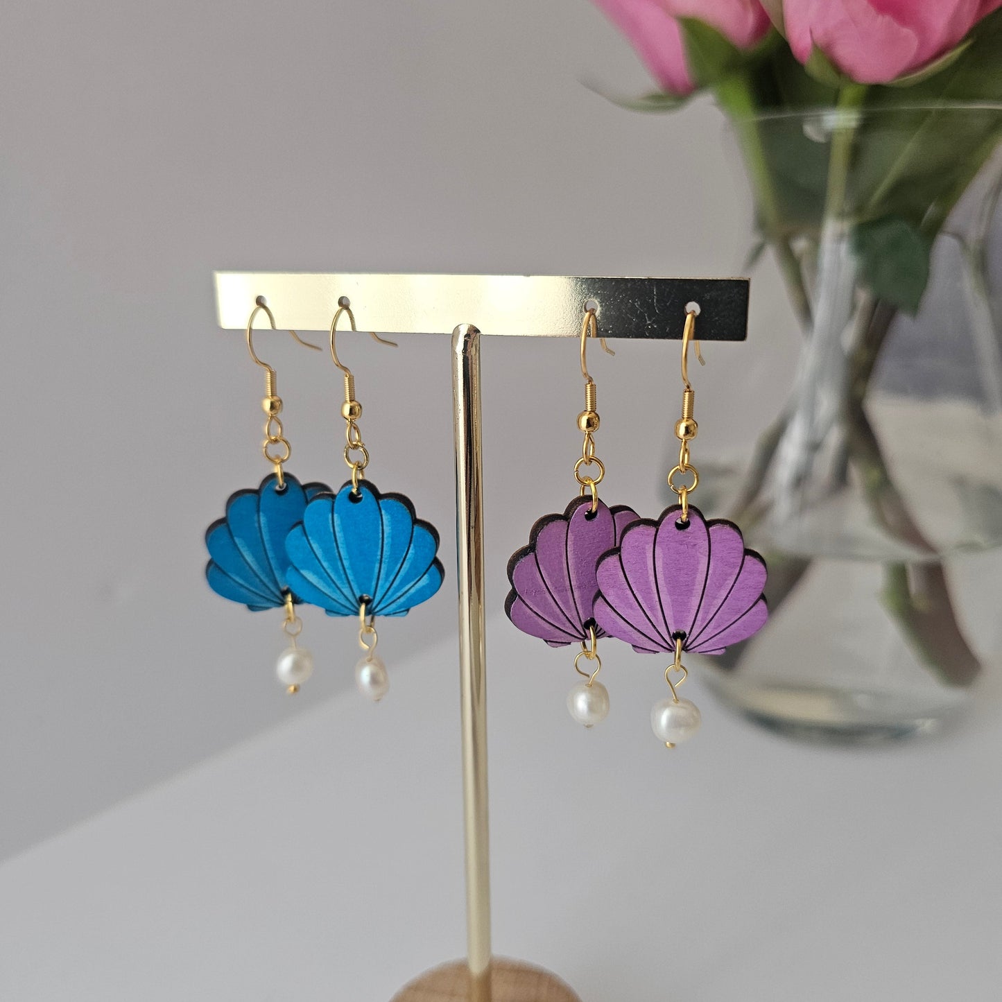 Seashell Pearl Earrings