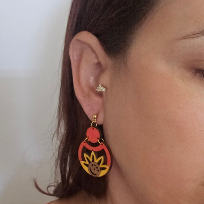 Spiced Sunflower Stud Earrings