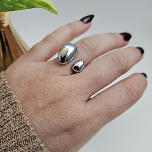 Silver Chunky Pebble Ring