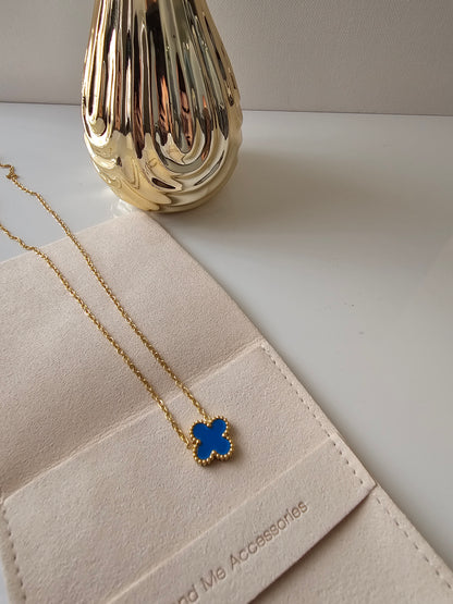 Double Sided Pave Clover Necklace