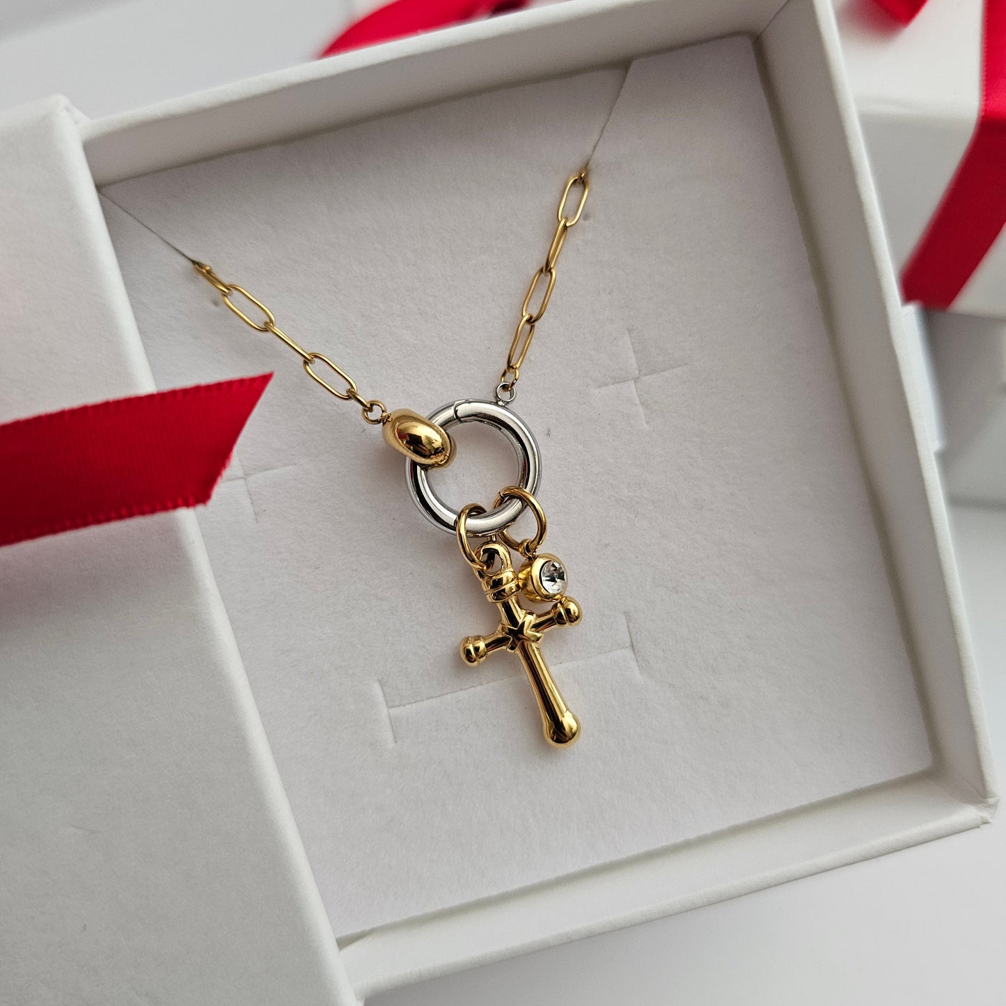 Paperclip Chain Necklace with Silver Clasp