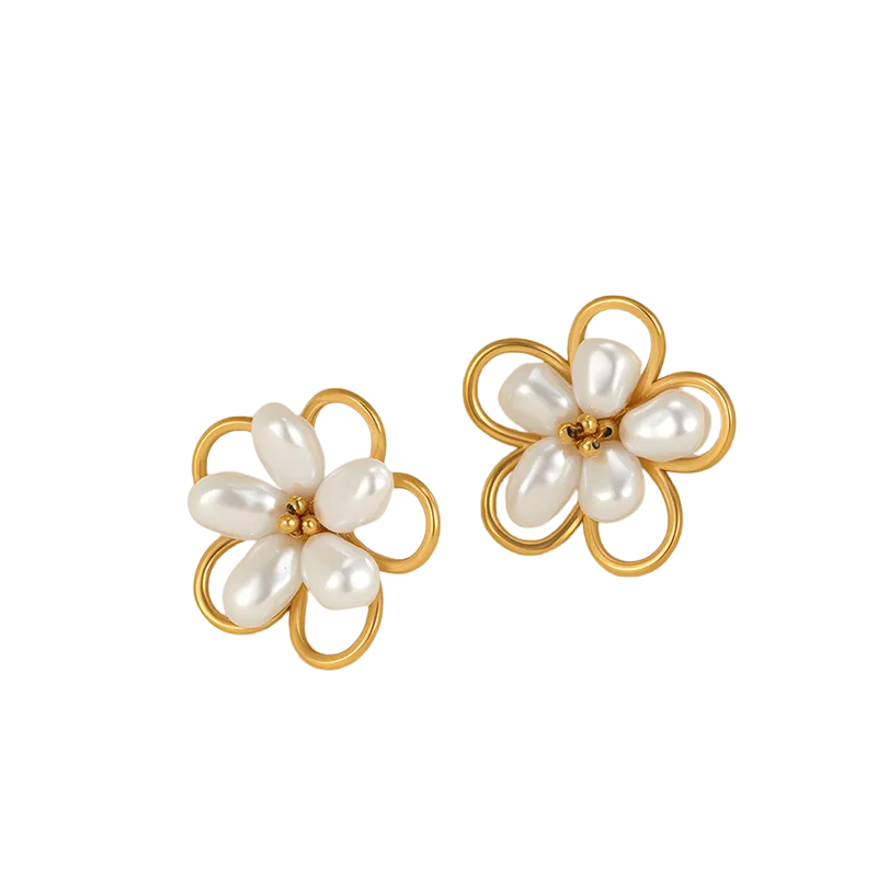 Pearl Petal Earrings