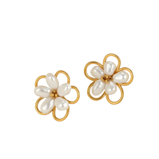 Pearl Petal Earrings