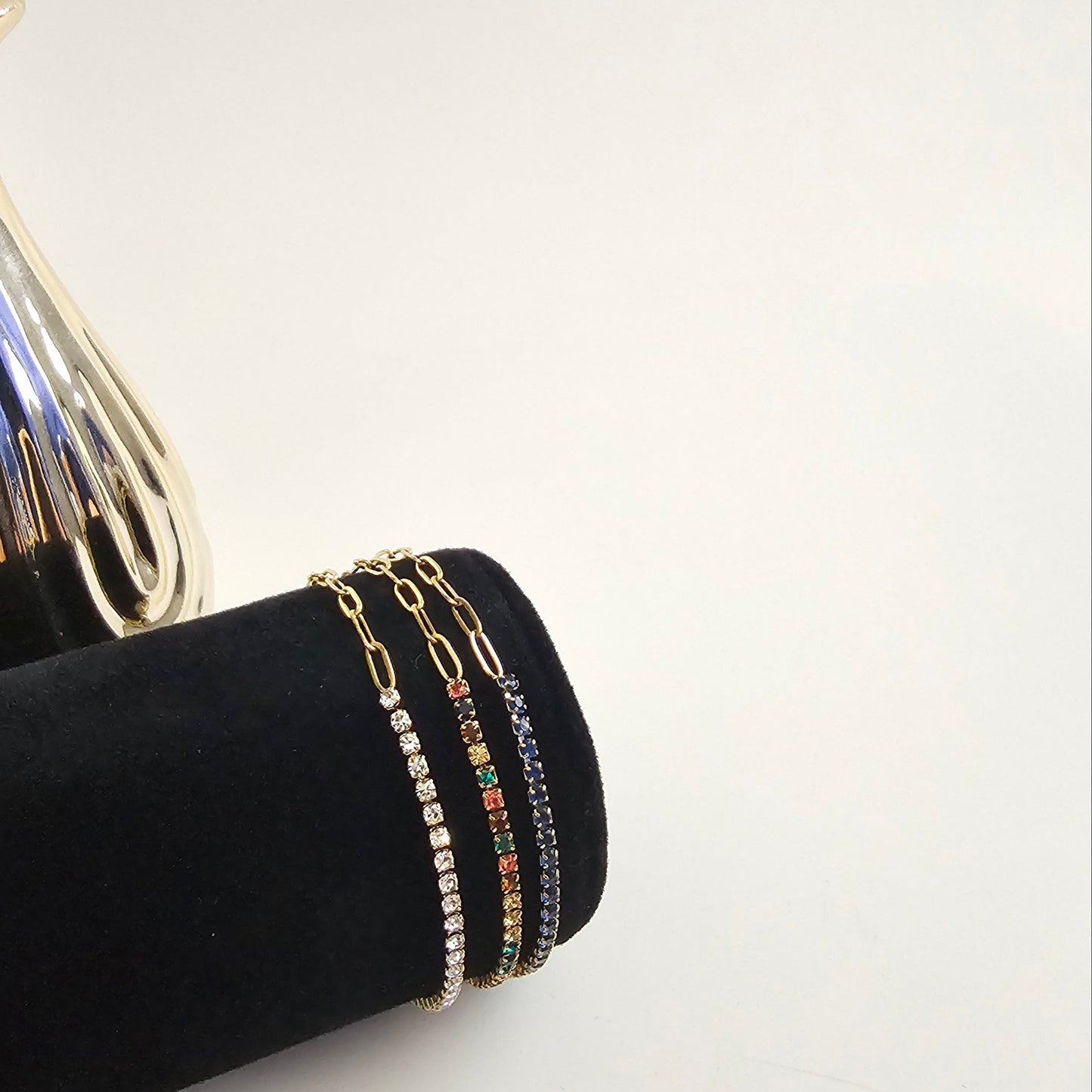 White Tennis Paperclip Bracelet