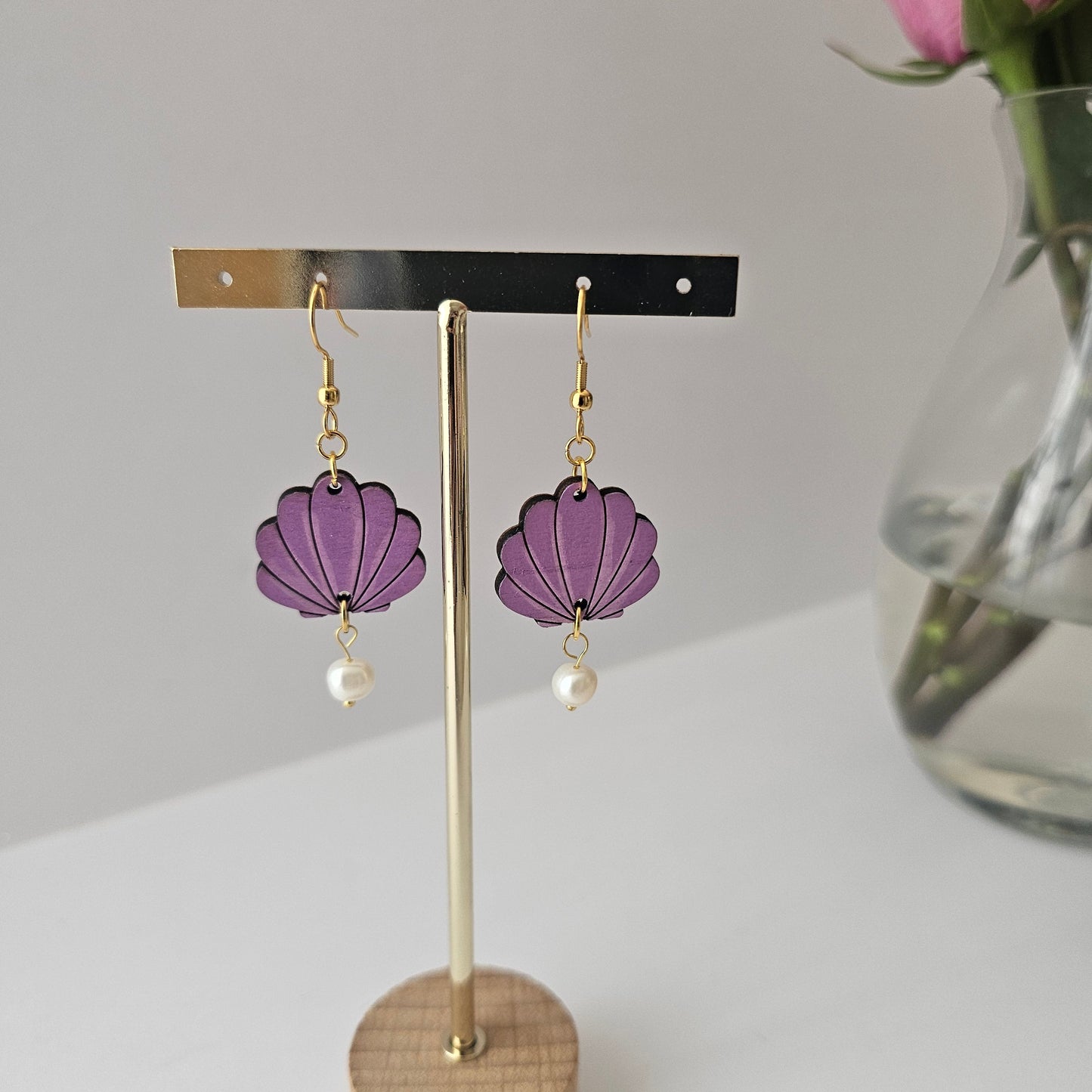 Seashell Pearl Earrings