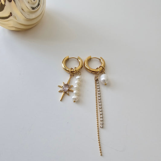Asymmetry Pearl Earrings