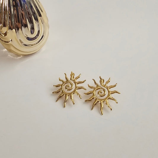 Spiral Sun Stud Earrings