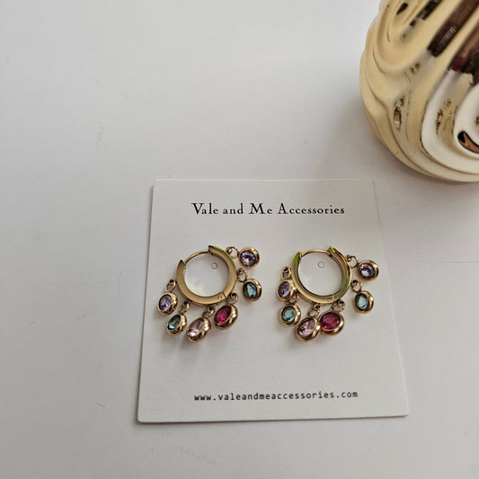 Fiesta Round Tassel Huggie Hoops